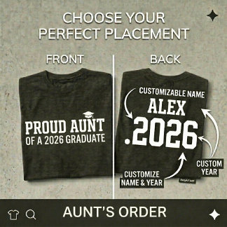 PROUD AUNT • Class of 2026 Personalised Graduation T-Shirt