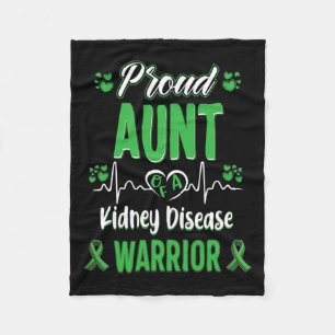 Proud Aunt Kidney Disease Warrior Awareness Ribbon Fleece Blanket
