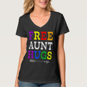 Proud Aunt Lgbtq Free Aunt Hugs Rainbow Lgbt Pride T-Shirt