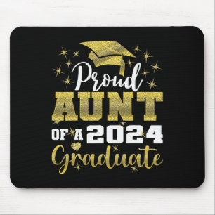 Proud Aunt Of 2024 Graduate Awesome Family College Mouse Mat