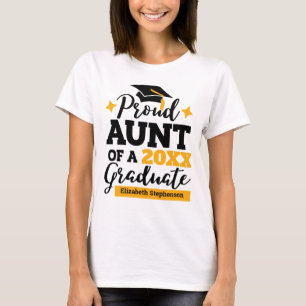 Proud Aunt of a 2022 graduate black gold tassel T-Shirt