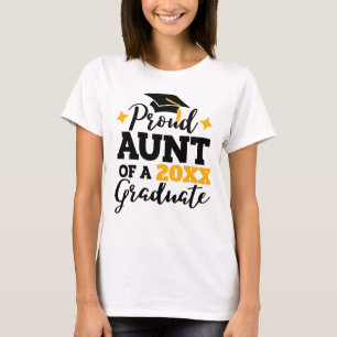 Proud Aunt of a 2022 graduate black gold tassel  T-Shirt