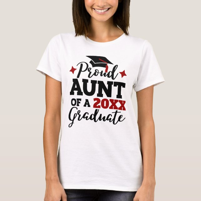Proud Aunt of a 2022 graduate black red tassel T-S T-Shirt (Front)