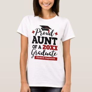 Proud Aunt of a 2022 graduate black red tassel T-Shirt