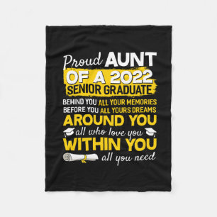 Proud Aunt Of A 2022 Senior Graduate Senior 22 Fleece Blanket