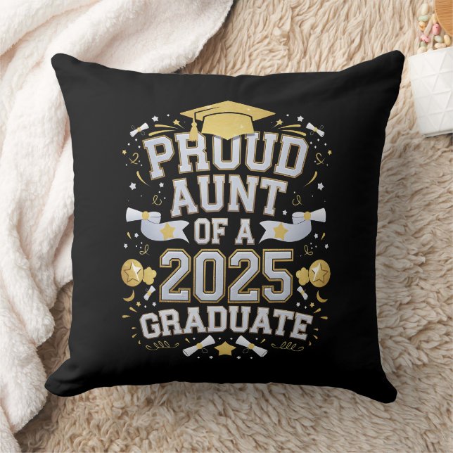 Proud Aunt Of A 2025 Graduate Graduation Family Cushion (Blanket)