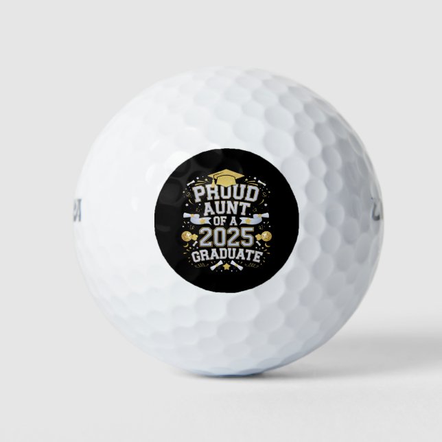 Proud Aunt Of A 2025 Graduate Graduation Family Golf Balls (Front)