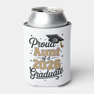 Proud Aunt Of A 2026 Graduate Gold Graduation Can Cooler