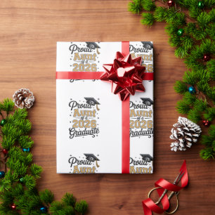 Proud Aunt Of A 2026 Graduate Gold Graduation Wrapping Paper