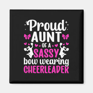 Proud Aunt Of A Cheerleader Aunt Cheer Aunt Cheer Magnet
