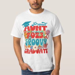 Proud AUNT of a Class of 2023 Graduate Retro Groov T-Shirt
