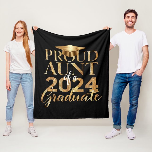 Proud Aunt of a Class of 2024 Senior Graduation Fleece Blanket (In Situ)