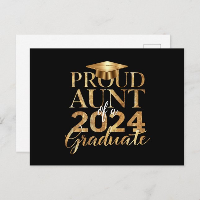 Proud Aunt of a Class of 2024 Senior Graduation Postcard (Front/Back)