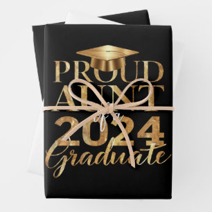 Proud Aunt of a Class of 2024 Senior Graduation Wrapping Paper Sheet
