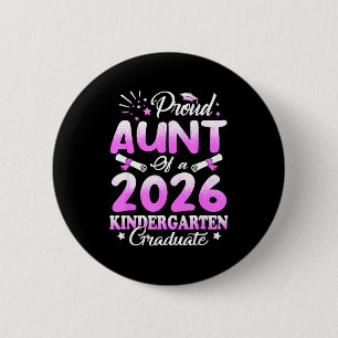 Proud aunt of a class of 2026 graduate floralProud 6 Cm Round Badge