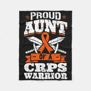 Proud Aunt Of A Crps Warrior Rsd Awareness Ribbon Fleece Blanket