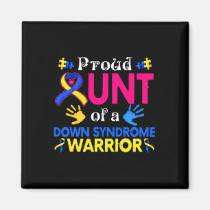 Proud Aunt Of A Down Syndrome Awesome Awareness Fa Magnet