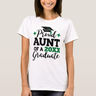 Proud Aunt of a graduate black green tassel T-Shirt