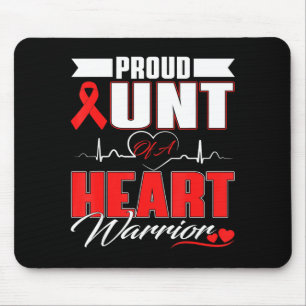 Proud Aunt Of A Heart Warrior Heart Disease Awaren Mouse Mat