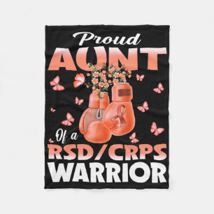 Proud Aunt Of A Rsd Crps Warrior Awareness Boxing Fleece Blanket