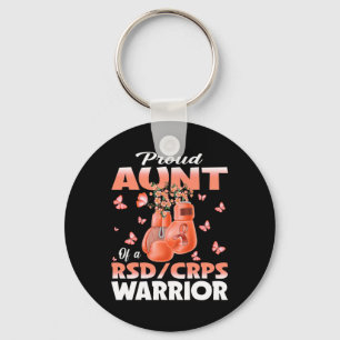 Proud Aunt Of A Rsd Crps Warrior Awareness Boxing Key Ring