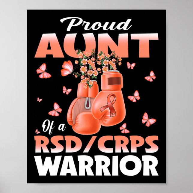 Proud Aunt Of A Rsd Crps Warrior Awareness Boxing  Poster (Front)