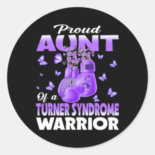 Proud Aunt Of A Turner Syndrome Warrior Awareness  Classic Round Sticker