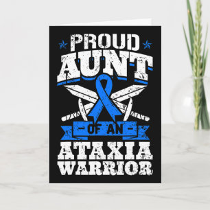 Proud Aunt Of An Ataxia Warrior Awareness Ribbon D Card