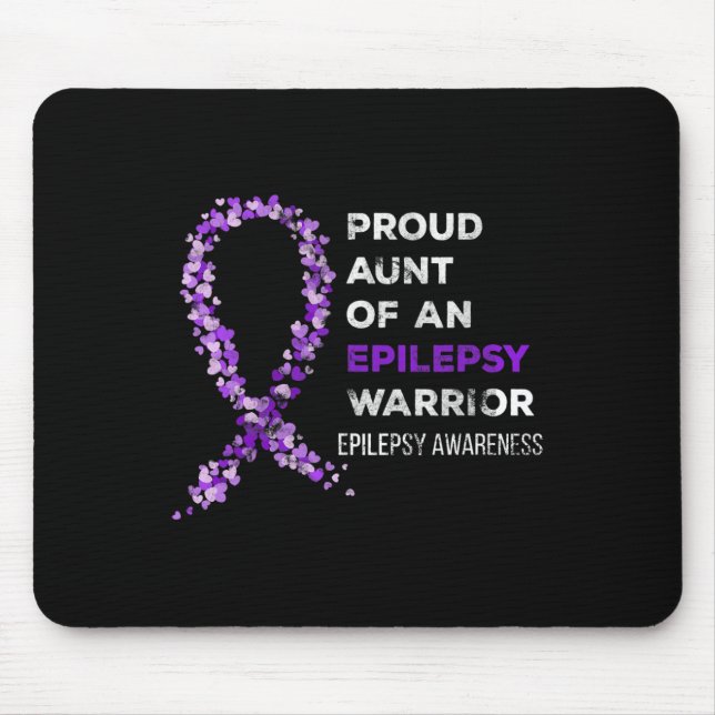 Proud Aunt of an Epilepsy Warrior Epilepsy Awarene Mouse Mat (Front)
