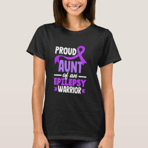 Proud Aunt Of An Epilepsy Warrior Epilepsy Awarene T-Shirt