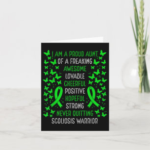 Proud Aunt Of Scoliosis Warrior Awareness Movement Card