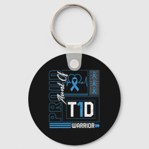 Proud Aunt Of T1d Warrior Ribbon Diabetes Awarenes Key Ring