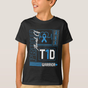Proud Aunt Of T1d Warrior Ribbon Diabetes Awarenes T-Shirt