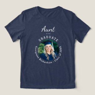 Proud Aunt of the Graduate Custom Photo Graduation Tri-Blend Shirt