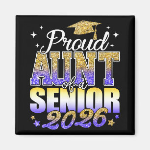 Proud Aunt Purple Of A Senior 2026 Cl Of 2026 Grad Magnet