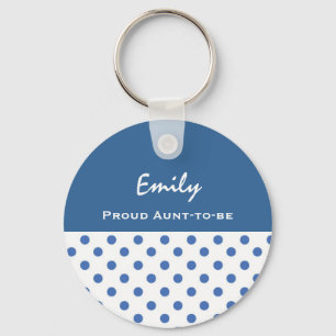 Proud Aunt-To-Be Cute Polka Dot Keychain Gift