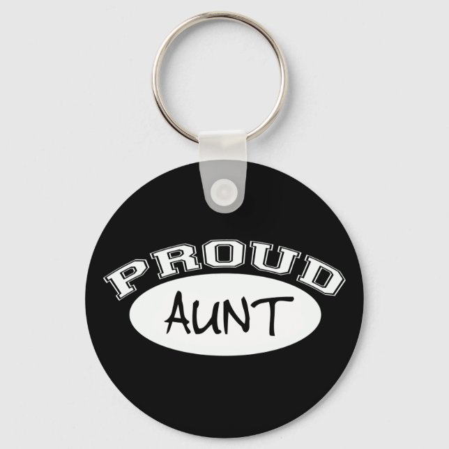 Proud Aunt (White) Key Ring (Front)