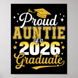 Proud Auntie Class 2026 Graduate Illustration Poster