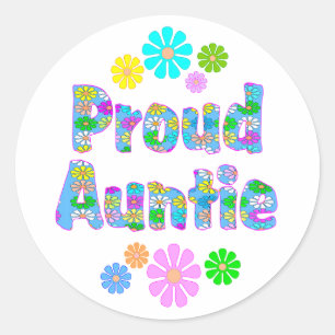Proud Auntie Classic Round Sticker