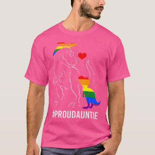 Proud Auntie Dinosaur T Rex Mama Lgbt Pride T-Shirt