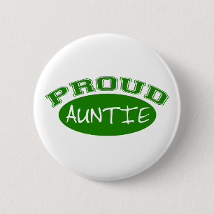Proud Auntie (Green) 6 Cm Round Badge