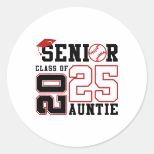 Proud Auntie Of A Bysebyll Senior 2025 Graduation  Classic Round Sticker