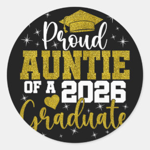 Proud Auntie Of A Cl Of 2026 Graduate Senior Gradu Classic Round Sticker