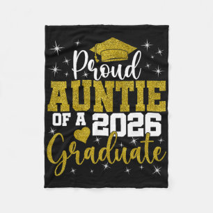 Proud Auntie Of A Cl Of 2026 Graduate Senior Gradu Fleece Blanket