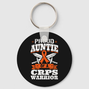 Proud Auntie Of A CRPS Warrior RSD Awareness Ribbo Key Ring