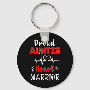 Proud Auntie Of A Heart Warrior Chd Awareness Surv Key Ring