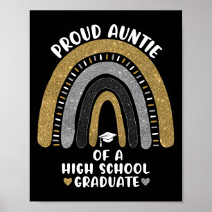 Proud Auntie Of A High School Graduate Rainbow  Poster