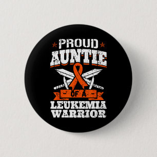 Proud Auntie Of A Leukaemia Warrior Awareness Bloo 6 Cm Round Badge
