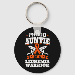 Proud Auntie Of A Leukaemia Warrior Awareness Bloo Key Ring