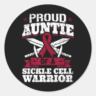 Proud Auntie Of A Sickle Cell Warrior Scd Awarenes Classic Round Sticker